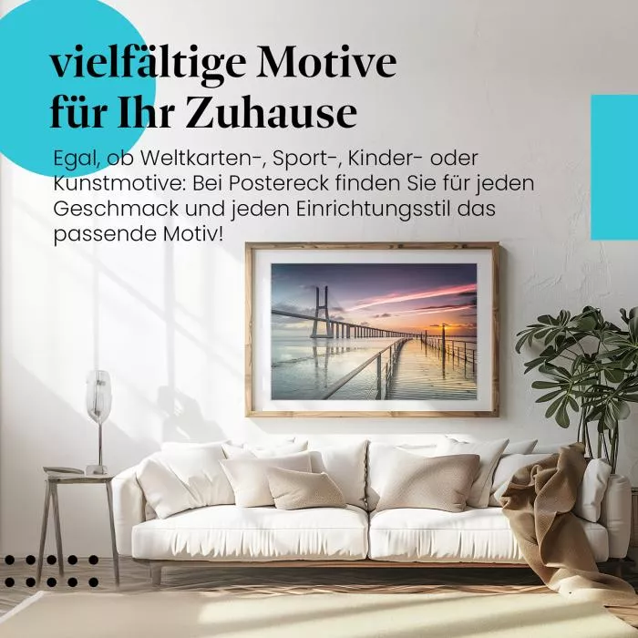 Panorama: Brücke & Sonnenaufgang | Postereck 0700